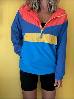 Cat & Jack Kids XL Colorblock Pullover Windbreaker Women’s XS Rain Jacket
